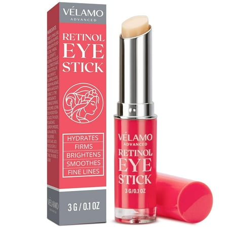 VELAMO ADVANCED Retinol Eye Stick Retinol Eye Cream Retinol Cream Retinol Face Cream Under Eye Cream Anti Aging Eye Cream Brightening Eye Balm Reduces Fine Lines and Dark Circles Visible Results in 3-4 Weeks