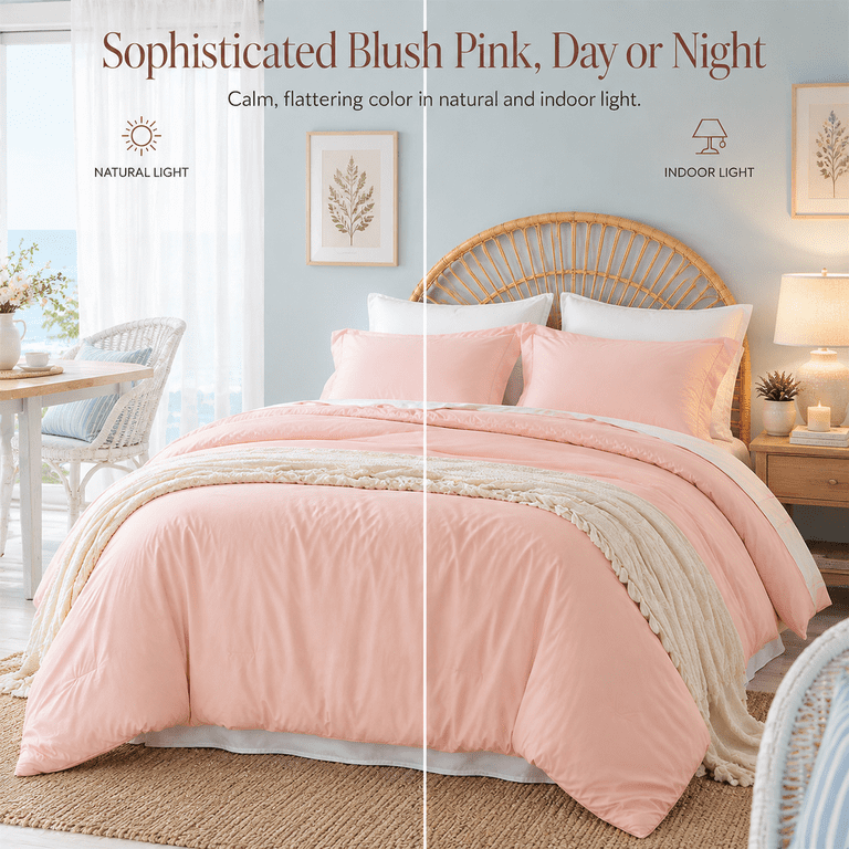 Pink Fullforter Set With Sheets - 7 Pieces Bed In A Bag - Walmart.com