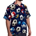 thumbnail image 2 of Football Men's Short Sleeve Hawaiian Beach Poplin Shirt Casual Printed Button Down Summer Unisex Shirt, 2 of 6