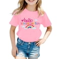 thumbnail image 2 of SGMVNU Girls Kindergarten Graphic T Shirts Trendy Casual Crew Neck Short Sleeve Relaxed Fit Tee Girls Fashion, 12-13 Years, A1-Light Pink, 2 of 4