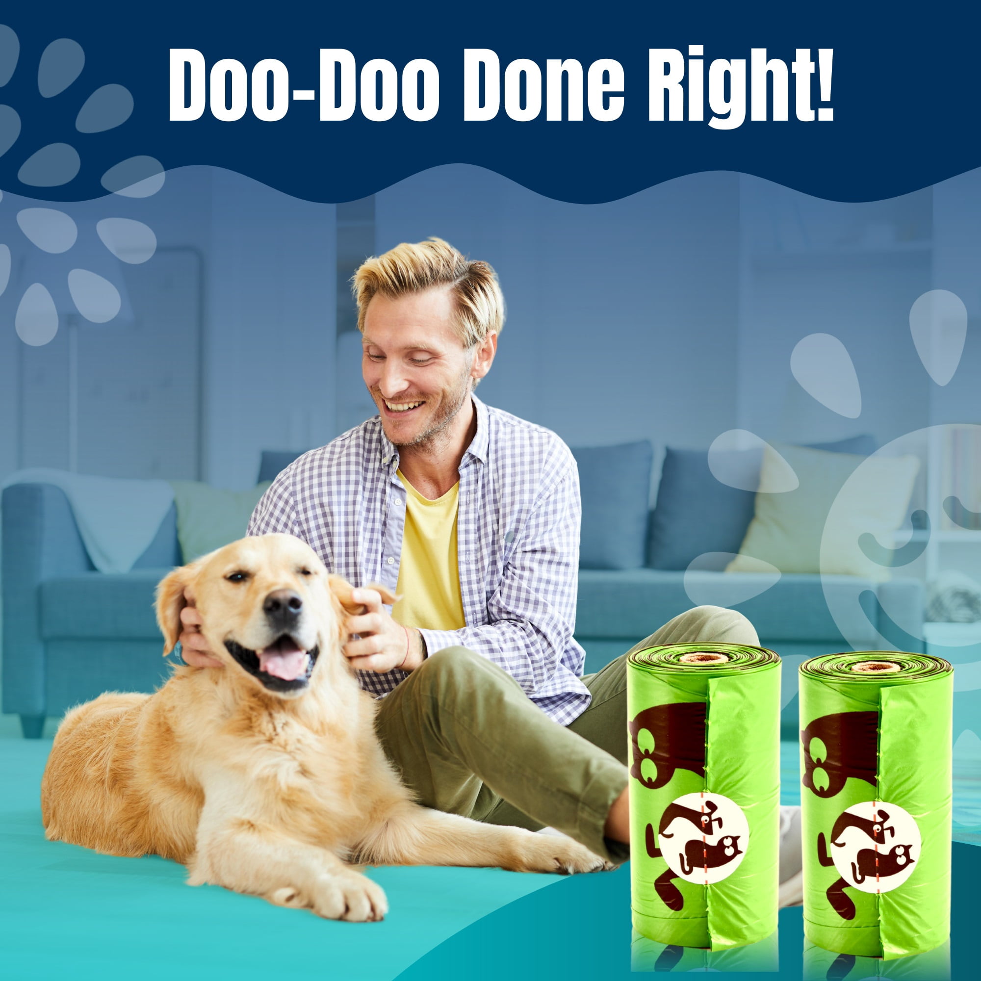 PET N PET Dog Poop Bags Premium Rolls with Dispensers, 720 Count, Unscented, 41% Plant-Based, Leak-Proof Dog Waste Bags, 8 x 15 Inches