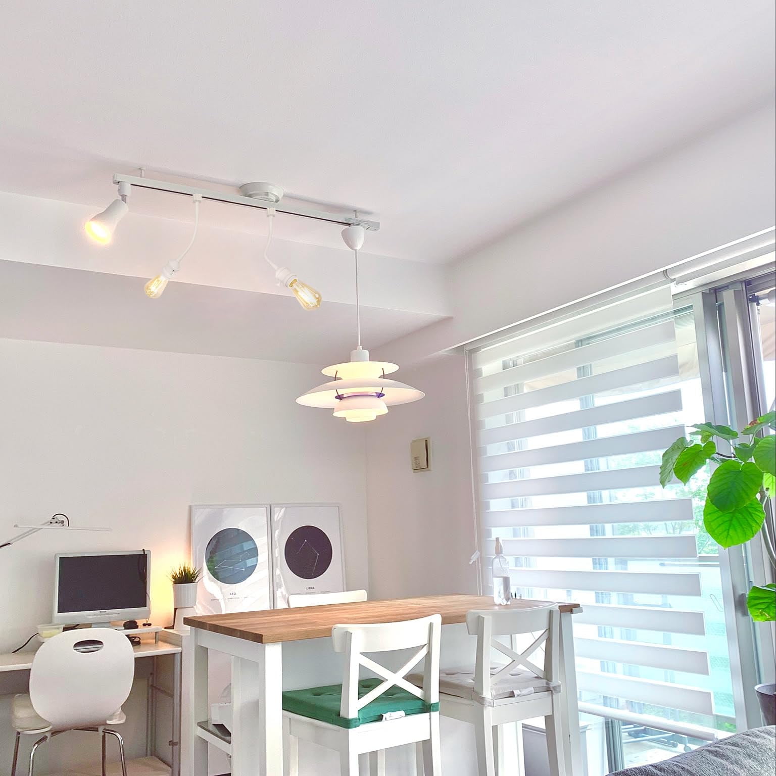 KAYYELAMP 1 Pcs H-Type Track Mount Flexible Gooseneck Adjustable Angle Modern White Dimmable Lighting for Wall Painting Home Kitchen(No Track)