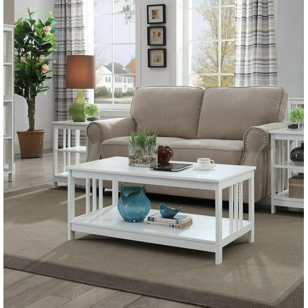 UPC 095285416936 product image for Convenience Concepts Mission Coffee Table with Shelf  White | upcitemdb.com