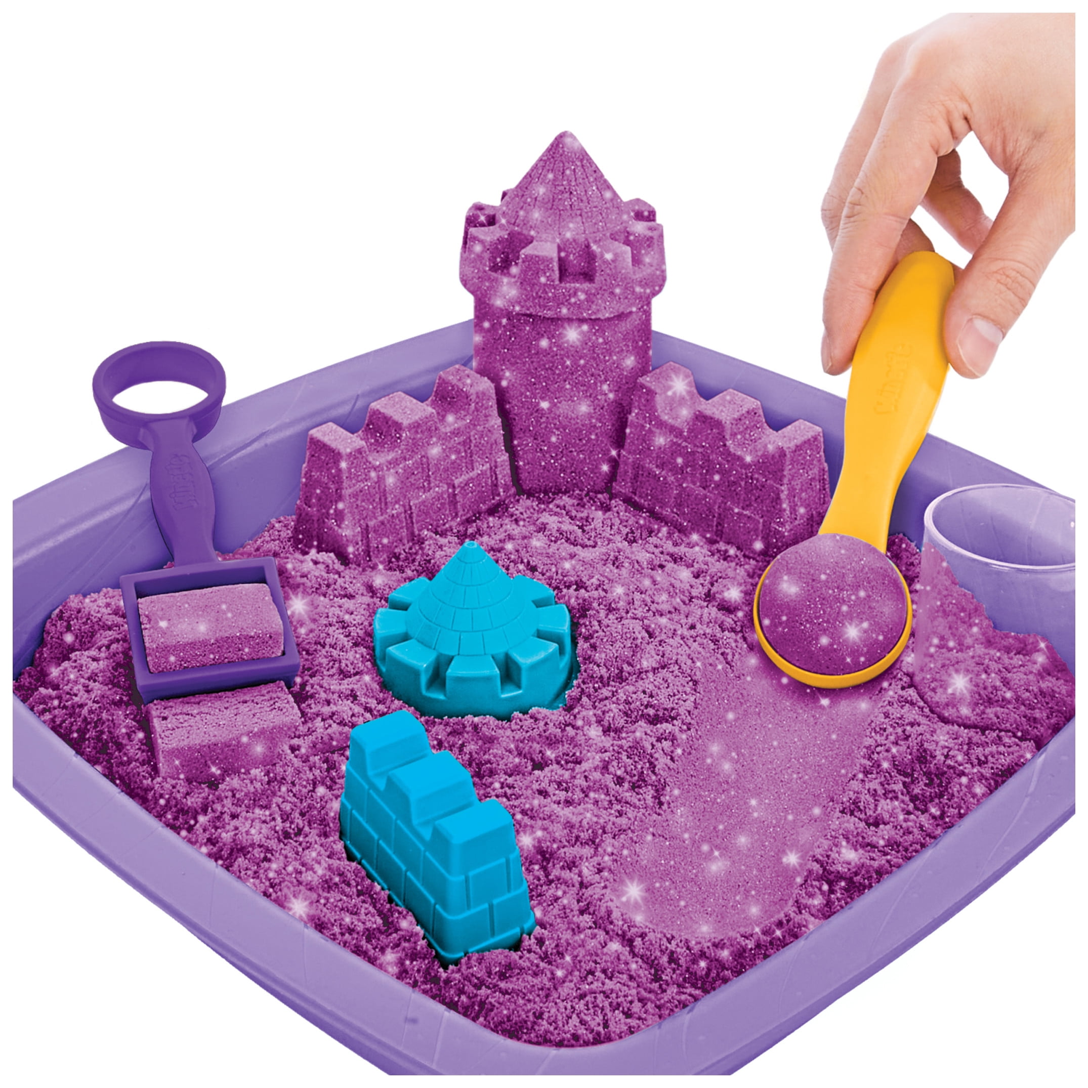 Kinetic Sand Sparkle Sandcastle Set w/ 1lb Purple Shimmer Kinetic Sand