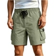 thumbnail image 2 of Men's Big and Tall Hiking Cargo Shorts Stretch Quick Dry Lightweight Travel Shorts for Men Athletic Fishing Shorts with Zipper Pockets Size 5XL Army Green, 2 of 8