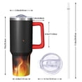 thumbnail image 2 of 40oz Tumbler with Handle and Straw, Vacuum Insulated Stainless Steel Travel Mug, Fits Car Cup Holder, Flame Print, 2 of 6