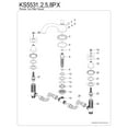 thumbnail image 3 of Kingston Brass KS5535PX Vintage Two-Handle Deck Mount Roman Tub Faucet, Oil Rubbed Bronze, 3 of 4