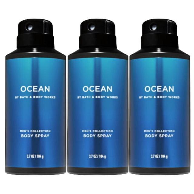 Aerosol corporal desodorizante Bath and Body Works Ocean Men, 110 ml, paquete de 3