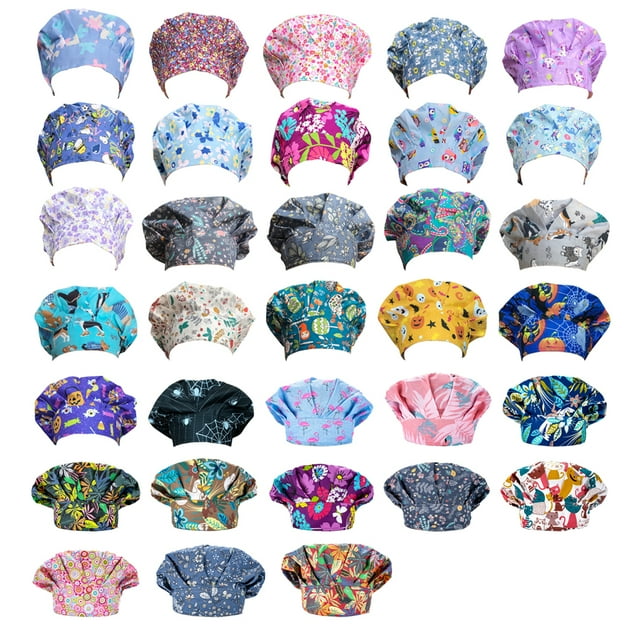Operating Hats Nurses Long-time Service Gourd-shaped Pure Color Button Professional Assorted Colors Multifunctional Working Caps PP-39