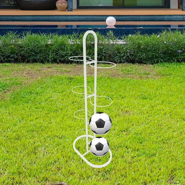 Estante para pelotas de 8 capas, organizador de balones para garaje, para fútbol, fútbol de interior