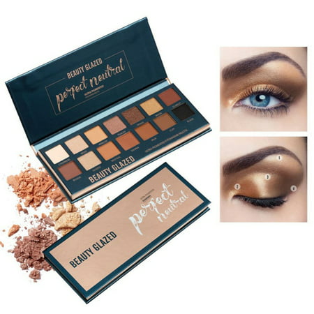 Beauty Glazed 14 Colors Perfect Neutral Shimmer and Matte Super Golden Nude Pigmented Eyeshadow
