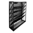thumbnail image 3 of 5 Tier Wall File Organizer - Vertical Wall Mount File Holder with Glossy Edges - Black Office File Organizer, 3 of 11