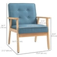 thumbnail image 3 of HOMCOM Fabric Accent Chair, Tufted Armchair for Living Room with Wood Legs, 3 of 10