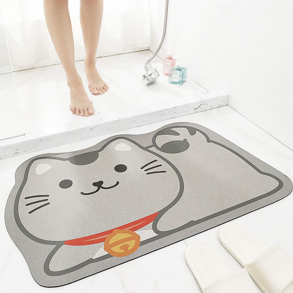 Cute Bathroom Mat, Ultra Soft Water Absorbent NonSlip Bath Rug, Plush