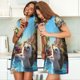 thumbnail image 4 of Balery Playful Hedgehog Forest Pond Camisón de manga corta con cuello redondo para mujer, cómodo y elegante., 4 of 6