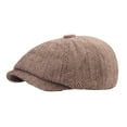 thumbnail image 4 of yuksok Hat British Fashion Cap Winter Male Warm Spring Newsboy Cap Khaki, 4 of 9