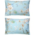 thumbnail image 4 of LANPEI Floral Bedding Shabby Blue Bird Print Bed Sheet Set Luxury Bedding Collections 800 Thread Count 100% Egyptian Cotton Deep Pocket, 4 Piece-Twin Size, 4 of 7