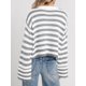 thumbnail image 5 of Jersey tipo cárdigan Saodimallsu a rayas para mujer gris, 5 of 6