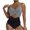 Black, variant on Honeeladyy Women Front Cross Cut Out One Piece Swimsuit Back Crossed Tie Bakless High Waisted Monokini Bathing Suit Black L