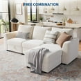 thumbnail image 3 of IdealHouse L-Shape Cloud Modular Sectional Couch with Hidden Storage, Chenille Upholstery, Easy Assembly, for Living Room, Beige (3-Seater with Ottoman), 3 of 8