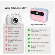 myFirst Dual Screen Kids Instant Print Camera Insta 20 Bundle Set, Cotton Candy Mix - Includes 400+ Prints & Crossbody Bag