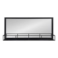 thumbnail image 2 of Kate and Laurel Jackson Large Rustic-Modern Farmhouse Metal Frame Mirror and Shelf, Black 18x40, 2 of 2