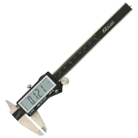 IP54 Electronic Digital Caliper 0-6" Display Inch/Metric/Fractions Stainless Steel Body, Easy read SUPER LARGE display (2-3/8"x7/8") By iGaging