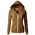 thumbnail image 2 of H2H Womens Casual Slim Fit Zip up Hoodie Long Sleeve Solid Colors (CWOHOL030), 2 of 6