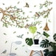 thumbnail image 5 of Vinilos decorativos de pared con ramas de flores coloridas y pájaros, adhesivos autoadhesivos con hojas verdes y nido de pájaro para sala de estar., 5 of 5