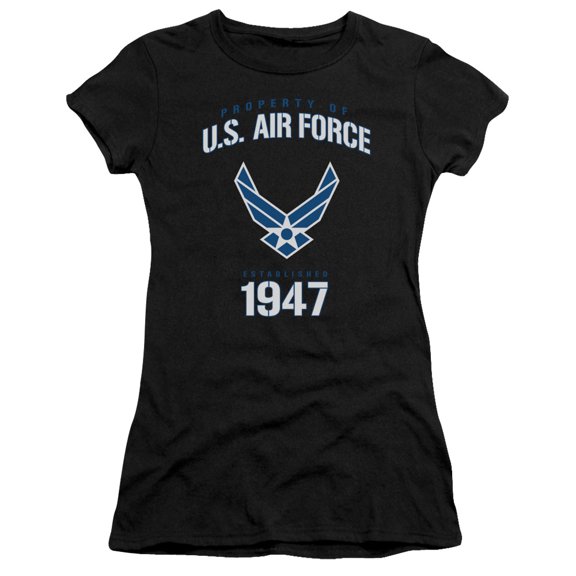 Air Force Property Of S/S Junior Women's T-Shirt Sheer Black