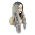 thumbnail image 3 of UTOURS Human Hair Wigs For Women Gradient Color Female Long Hair Fashion Mid-Length Curly Wig Hood, 3 of 4