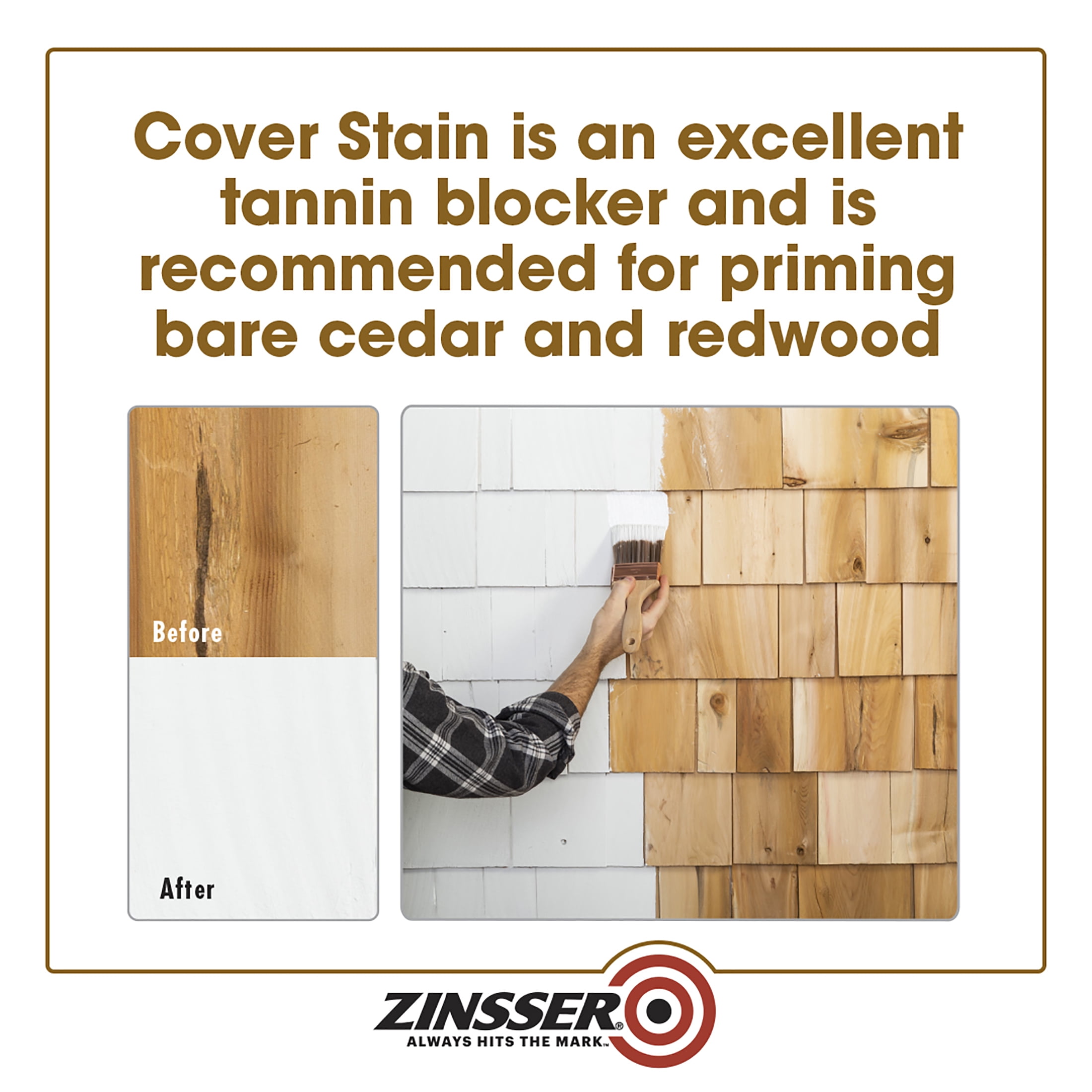 White, Zinsser High Hide Cover Stain Primer- 3554, Quart, 6 Pack