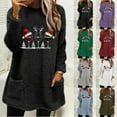 thumbnail image 5 of Christmas Sweatshirts Women Wine Glass Sherpa Pullover Oversized Fuzzy Fleece Sweater Loungwear, 5 of 5