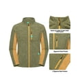 thumbnail image 4 of Little Donkey Andy Men's Lightweight Recycled Polar Fleece Jacket Winter Warm Hiking Golf Running Travel Jacket Olive Heather S, 4 of 7