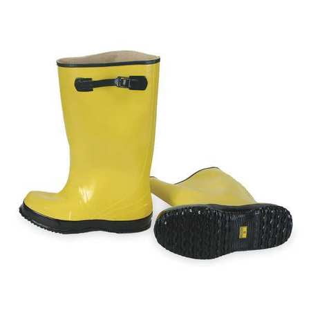 Value Brand Size 8 Plain Toe Overboots, Men's, Yellow/Black,