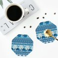 thumbnail image 5 of Pofeuu Sea Underwater Animals Print Leather Coasters Set of 6, Round Cups Mugs Mat Pad for Home Kitchen Heat Resistant Drink Coasters,Octagon, 5 of 7