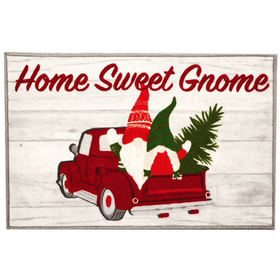 SeasonsEasy Christmas Gnome Accent Rug 20 x 30 Inch, Holiday Farmhouse Truck Floor Mat with Non-Slip Backing