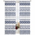 thumbnail image 2 of Sheer Curtains 108 Inches Long, Blue Boho Stripes Light Filtering Window Curtains for Living Room, Minimalist Geometric Tribal Ethnic Rod Pocket Voile Sheer Curtain Drapes, 52"W x 108"L, 2 Panels, 2 of 8