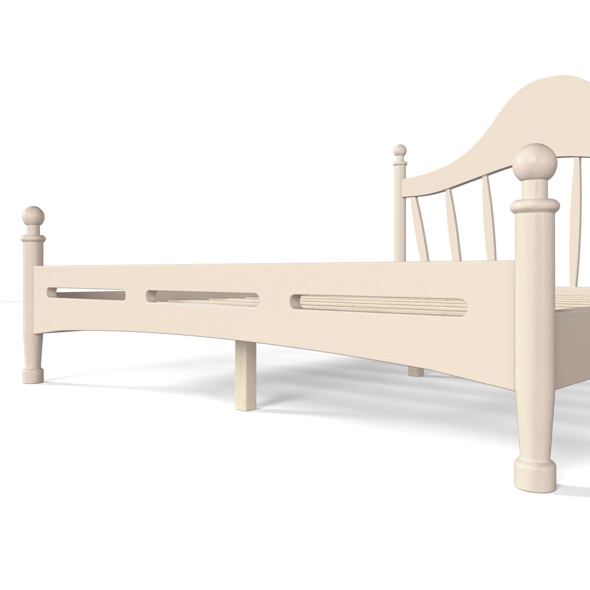Mintazer Queen Size Platform Bed with Vintage Chic Headboard, Solid Pine Bed Frame with Slatted Support for Adults Teens Bedroom, Beige