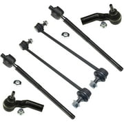 Detroit Axle - Front Suspension Kit for 2008-2013 Volvo C30, 2006-2013 C70, 2004-2011 S40, 2005-2011 V50, Replacement 2 Sway Bar Links 4 Tie Rod Ends