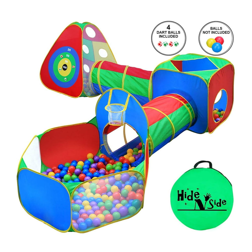 5pc Kids Ball Pit Tents and Tunnels, Toddler Jungle Gym Play Tent with