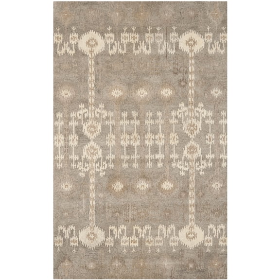 SAFAVIEH Wyndham Deborah Geometric Wool Area Rug, Natural/Multi, 4' x 6'