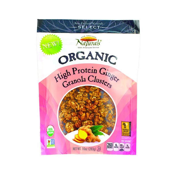 Naturals Select Organic Granola Clusters, High Protein Ginger, 10 Oz