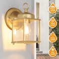 thumbnail image 3 of Farol de pared para exteriores MATAMEYE, dorado, impermeable, 21 x 21 cm, 120 V, 3 of 8