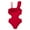 Red, variant on BULLPIANO Girls Swimsuit One Piece Adjustable Strap Bathing Suit Kids One Shoulder Ruffle Swimwear for 5-14 Years Old