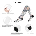 thumbnail image 6 of Socks Calf Pressure Socks Breathable Moisture Absorbent 11.8in×7.9in Full Print Designed For Hiking Walking Sports Flowers And Butterflies 2 Black-2, 6 of 8