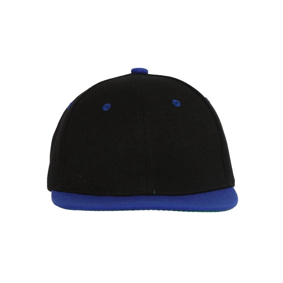 Youth Blank Two-Tone Snapback Hat - Black/Royal Blue