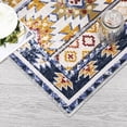 thumbnail image 4 of Alfombra Haperlare Boho con diseño desgastado, de pelo corto, antideslizante, estilo marroquí, con enrejado, para interior de sala de estar, 1,2 m x 1,8 m, color azul, 4 of 7