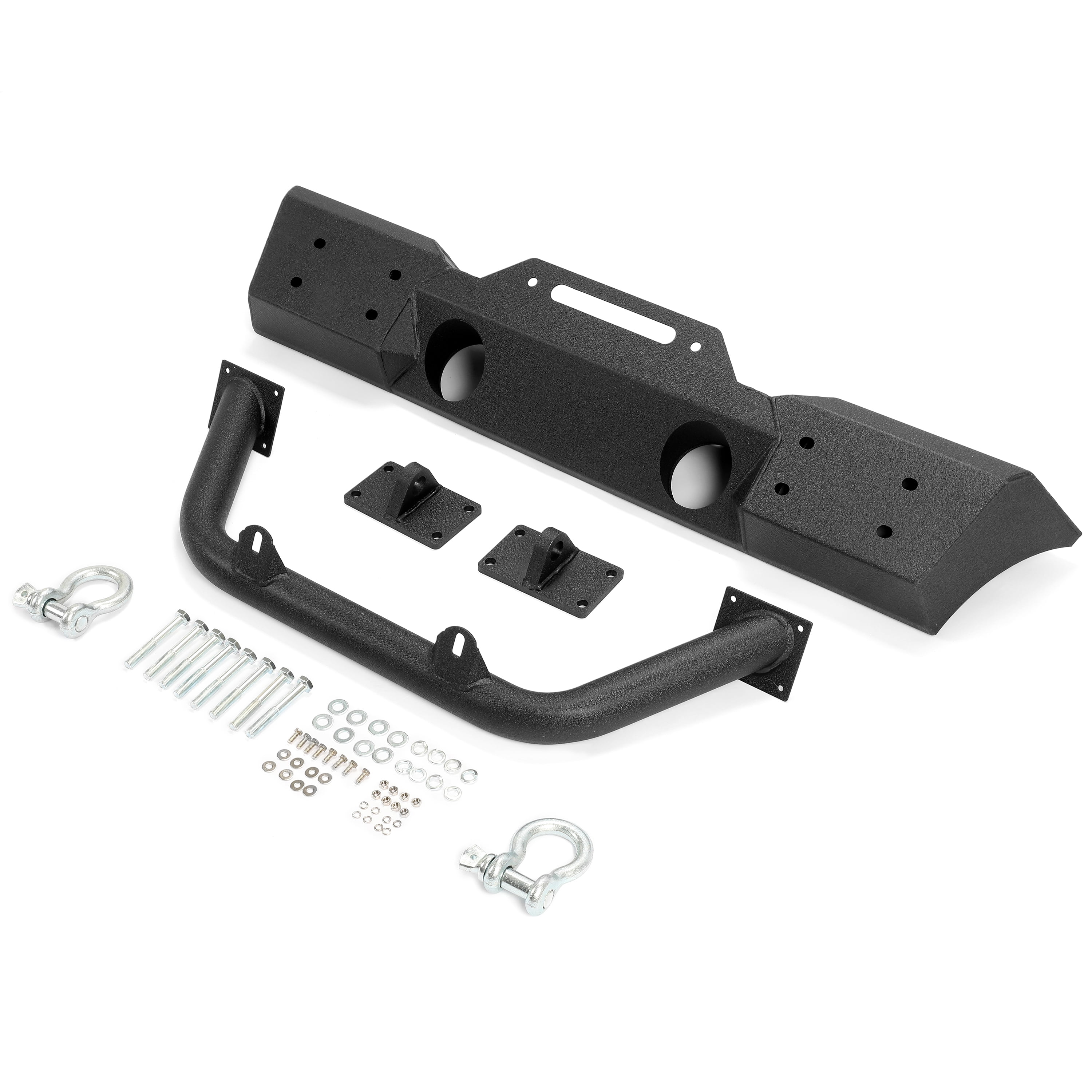 Kojem 5U0D040O8JPI, Automotive Front Bumper with Heavy-Duty fits Jeep Wrangler 2007-2018 Black