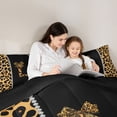 thumbnail image 5 of Feelyou Fashion Polkadots Bow Full Size Comforter Sets, Fashion Initial L Letter Bedding Comforter Set, 3pcs, 5 of 8
